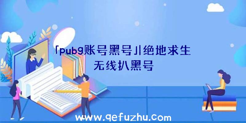 「pubg账号黑号」|绝地求生无线扒黑号